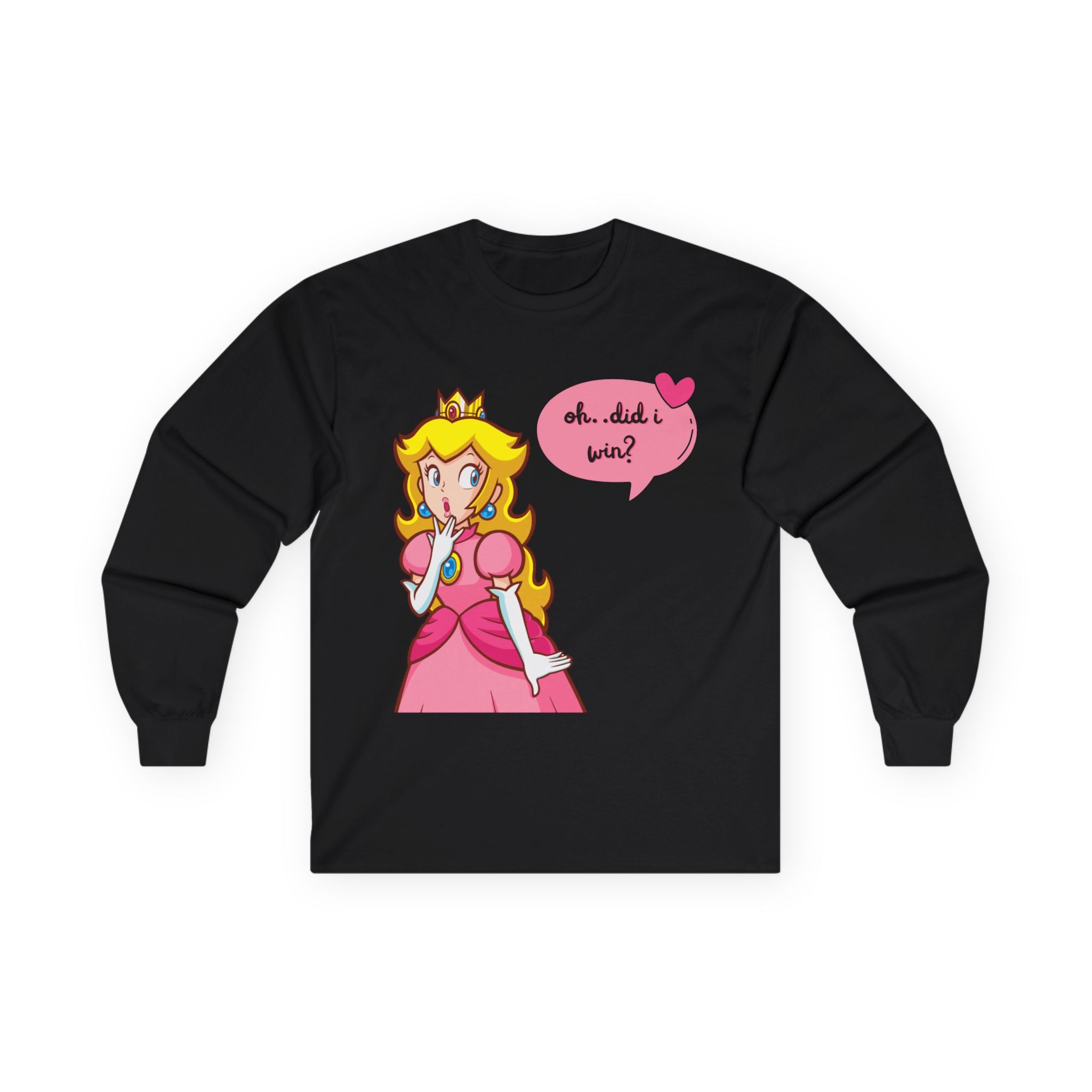 Peachy Princess Long Sleeve Tee — Cute 'Oh...did I win?' Graphic Shirt